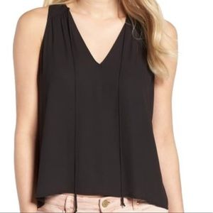 LUSH | black chiffon v neck tank top